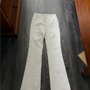 Zara White High-Waist Flare Pants